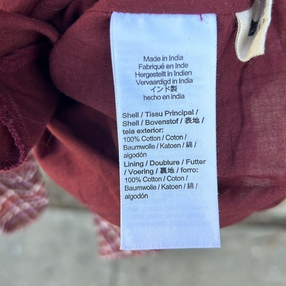 Madewell Oaklynn Drawstring Mini Dress Bohemian Hippie Festival Gingham Sz PS - Picture 7 of 9